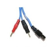 Cable Conexión 6 pins y Banana 2mm. Azul